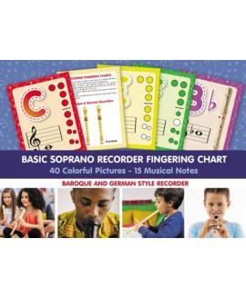 Basic Soprano Recorder Fingering Chart - 40 Colorful Pictures - 15 Musical Notes: Baroque and German Style Recorder (Fingering Charts for Woodwind Instruments)  Basic Soprano Recorder Fingering Chart - 40 Colorful Pictures - 15 Musical Notes: Baroque and German Style Recorder (Fingering Charts for Woodwind Instruments)