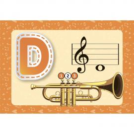 Colorful Fingering Diagram for the Trumpet: Trumpet Fingering Chart (Brass Fingering Charts)