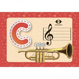 Colorful Fingering Diagram for the Trumpet: Trumpet Fingering Chart (Brass Fingering Charts)