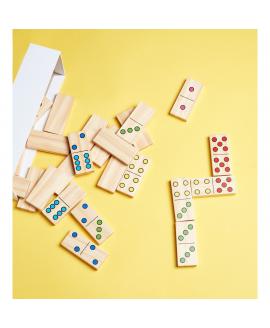 Wooden Math Dominoes with Numbers - Colored Dots - 28 pcs Wooden Math Dominoes with Numbers - Colored Dots - 28 pcs