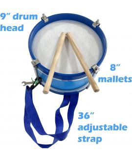 9-inch Blue Marching Drum for Kids 9-inch Blue Marching Drum for Kids