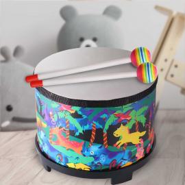 Floor Drum for Children - 8 inch - Plastic Head - 2 Mallets - Blue