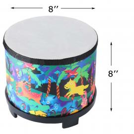 Floor Drum for Children - 8 inch - Plastic Head - 2 Mallets - Blue