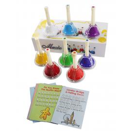 Diatonic 8-note Multi-Color Musical Hand Bells with Buttons