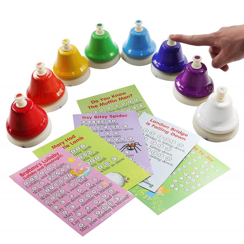 Buy 8note Color Desk Bell Set, Musical Bells with Buttons, 22 Simple