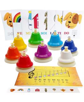 8-note Color Desk Bell Set with Song Booklet 8-note Color Desk Bell Set with Song Booklet