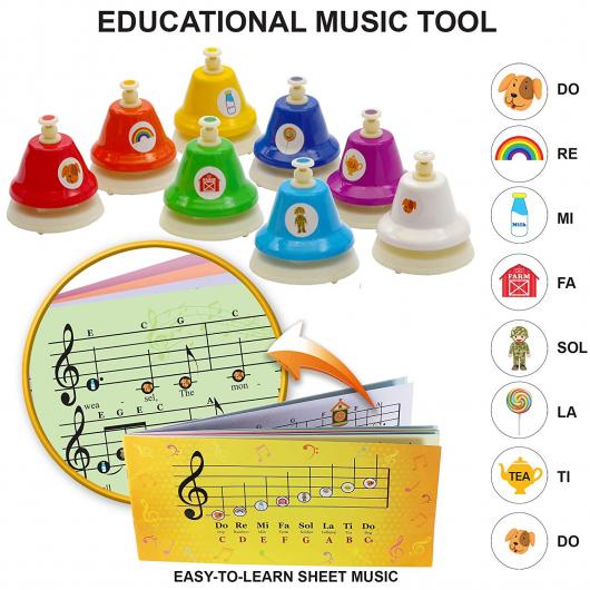 Buy 8-note Color Desk Bell Set - Song Book with Easy Sheet Music 