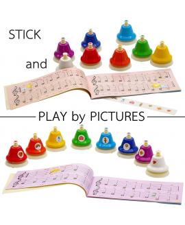 8-note Color Desk Bell Set with Song Booklet 8-note Color Desk Bell Set with Song Booklet