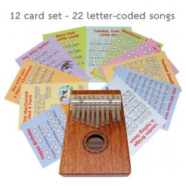 Wooden Kalimba 10 Notes 12-sheet music cards