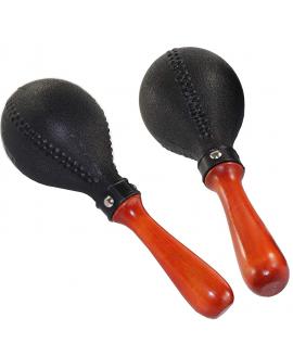 Black Maracas Plastic Shells, Wooden Handles, 10 inch Black Maracas Plastic Shells, Wooden Handles, 10 inch