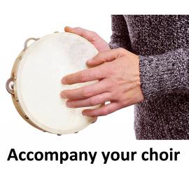Tambourine 8 inch Skin Head Drum with Metal Jingles