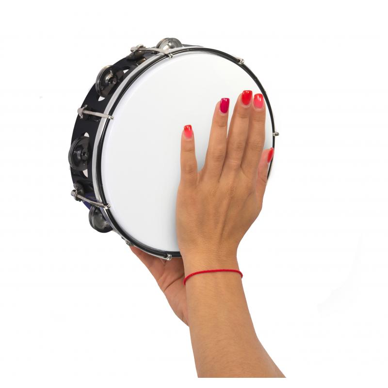Buy Tunable Tambourine with Key 8 inch Plastic Drum Head 6 Pairs of Jingles inTemenos