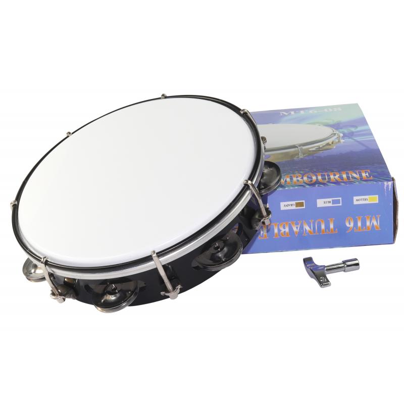 Buy Tunable Tambourine with Key 8 inch Plastic Drum Head 6 Pairs of Jingles inTemenos