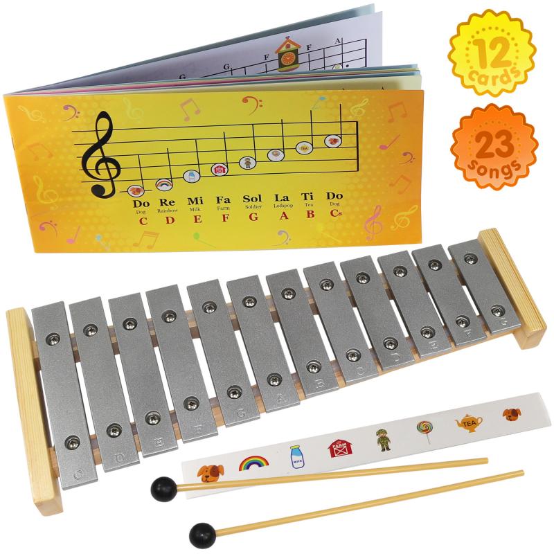 Buy Glockenspiel 12 Grey Keys Sheet Music Book Color Note Stickers