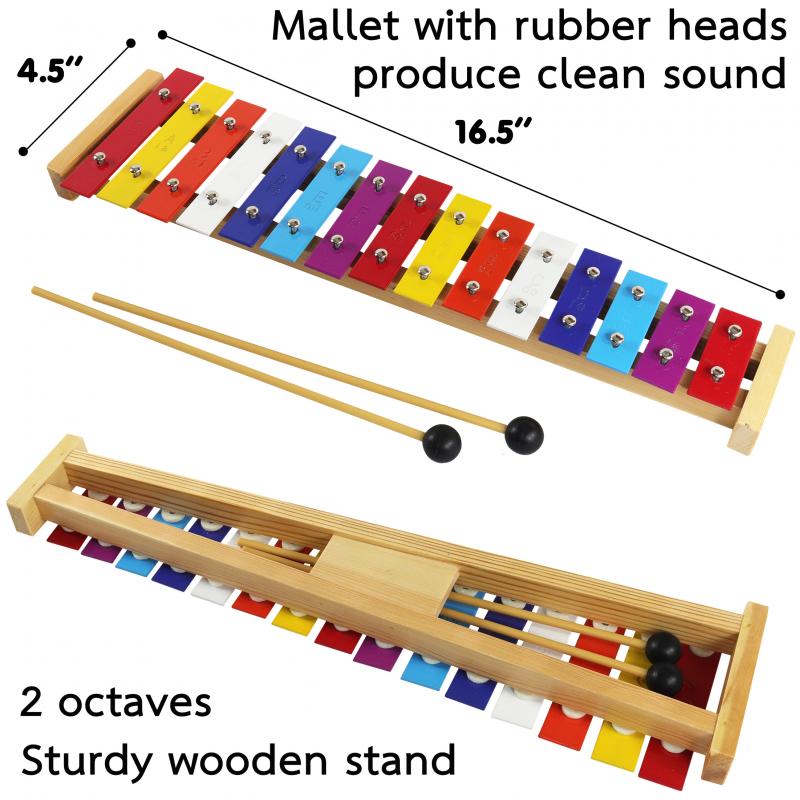 Buy Xylophone 15 Note Color Bells Kit Glockenspiel for Children with