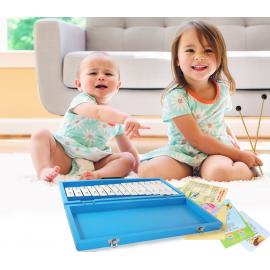 15 White Keys Glockenspiel in the Blue Wooden Case