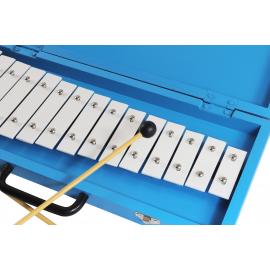 15 White Keys Glockenspiel in the Blue Wooden Case