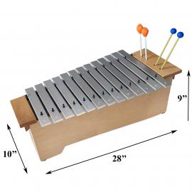 Orff ALTO Glockenspiel with Resonator - 16 Aluminum Keys - 2 Pairs of Mallets