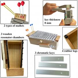 Orff ALTO Glockenspiel with Resonator - 16 Aluminum Keys - 2 Pairs of Mallets