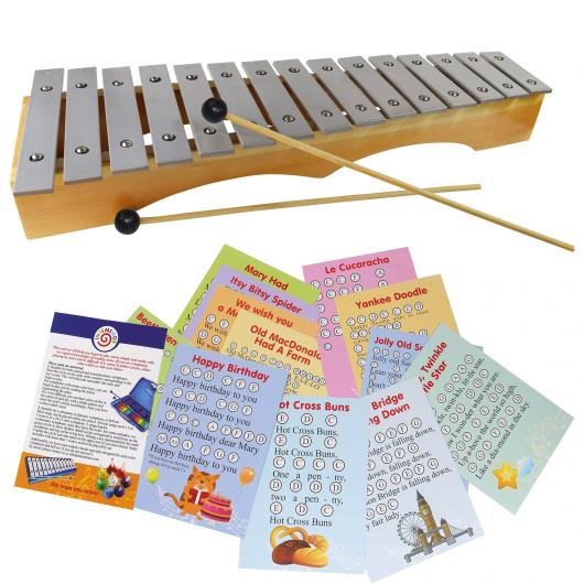 Perl Bell Kit Metallophone for Adults Professional Diatonic Glockenspiel 15 notes Xylophone 