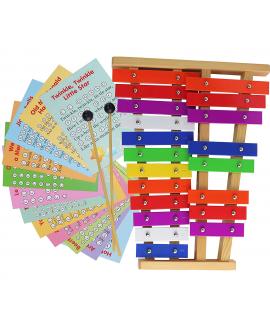 Tuned Glockenspiel 20 Colorful Metal Keys, Song Cards Tuned Glockenspiel 20 Colorful Metal Keys, Song Cards