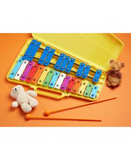 Glockenspiel 25 Note Chromatic Xylophone in a Yellow Plastic Case Glockenspiel 25 Note Chromatic Xylophone in a Yellow Plastic Case